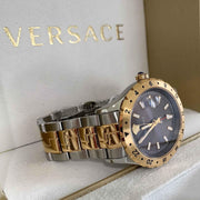  Shop Authentic Versace Hellenyium GMT Black Dial Two Tone Steel Strap Watch for Men - V11040015 - Luxxuri