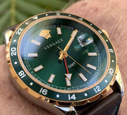  Shop Authentic Versace Hellenyium Green Dial Brown Leather Strap Watch for Men - V11090017 - Luxxuri