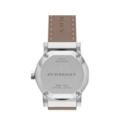  Shop Authentic Burberry The City White Diamonds Dial White Leather Strap Watch for Women - BU9221 - Luxxuri