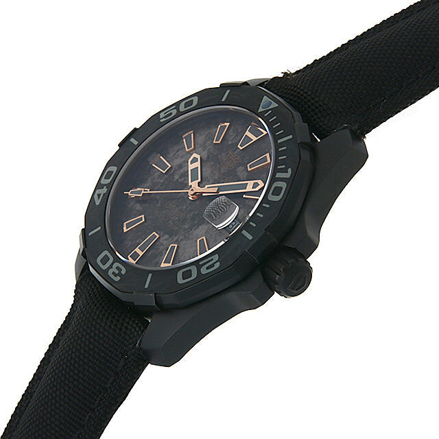  Shop Authentic Tag Heuer Aquaracer Calibre 5 Black NATO Strap Carbon Dial Watch for Men - WBD218A.FC6445 - Luxxuri