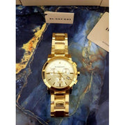  Shop Authentic Burberry The City Gold Dial Gold Steel Strap Watch for Women - BU9753 - Luxxuri