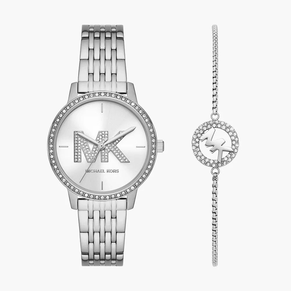  Shop Authentic Michael Kors Melissa Quartz Silver Dial Silver Steel Strap Watch for Women - MK4370 - Luxxuri