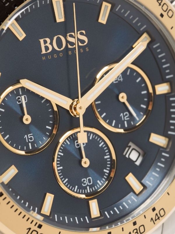  Shop Authentic Hugo Boss Ikon Blue Dial Gold Steel Strap Watch for Men - 1513340 - Luxxuri