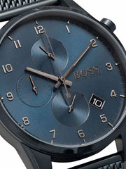  Shop Authentic Hugo Boss Skymaster Chronograph Blue Dial Blue Mesh Bracelet Watch for Men - 1513836 - Luxxuri