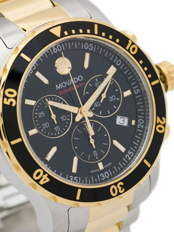  Shop Authentic Movado Series 800 Chronograph Black Dial Two Tone Steel Strap Watch For Men - 2600146 - Luxxuri