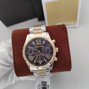  Shop Authentic Michael Kors Lexington Chronograph Blue Dial Two Tone Steel Strap Watch For Women - MK7218 - Luxxuri
