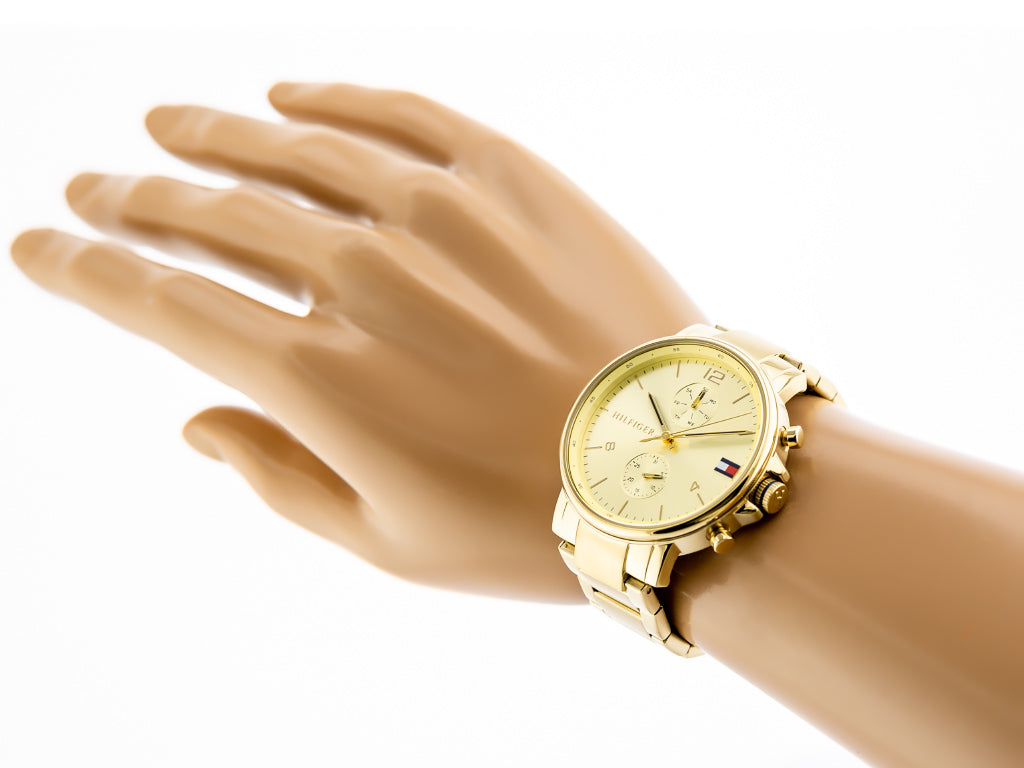  Shop Authentic Tommy Hilfiger Daniel White Dial Gold Steel Strap Watch for Men - 1710415 - Luxxuri