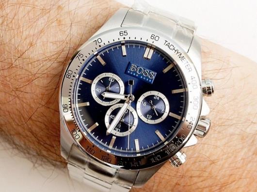  Shop Authentic Hugo Boss Ikon Blue Dial Silver Steel Strap Watch for Men - 1512963 - Luxxuri