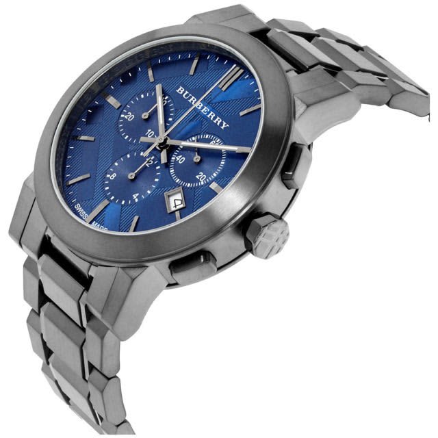  Shop Authentic Burberry The City Navy Blue Dial Black Steel Strap Watch for Men - BU9365 - Luxxuri
