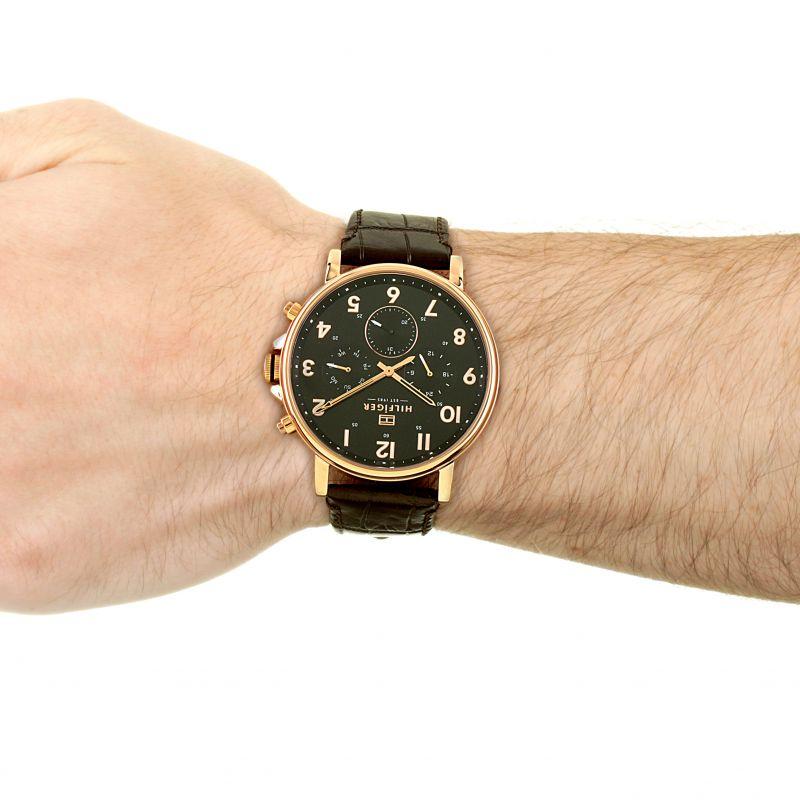  Shop Authentic Tommy Hilfiger Daniel Black Dial Brown Leather Strap Watch for Men - 1710379 - Luxxuri