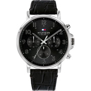 Shop Authentic Tommy Hilfiger Daniel Black Dial Black Leather Strap Watch for Men - 1710381 - Luxxuri