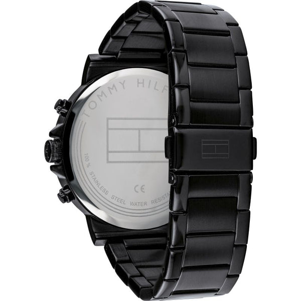  Shop Authentic Tommy Hilfiger Evan Chronograph Quartz Black Dial Black Steel Strap Watch For Men - 1710410 - Luxxuri