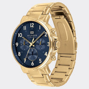  Shop Authentic Tommy Hilfiger Daniel Chronograph Blue Dial Gold Steel Strap Watch for Men - 1710384 - Luxxuri