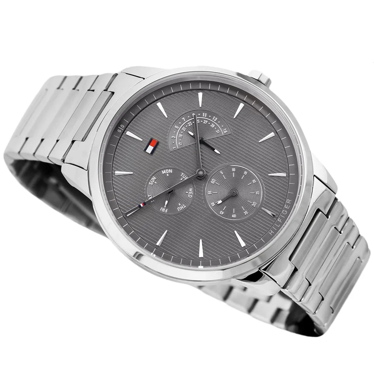  Shop Authentic Tommy Hilfiger Brad Chronograph Quartz Grey Dial Silver Steel Strap Watch For Men - 1710385 - Luxxuri