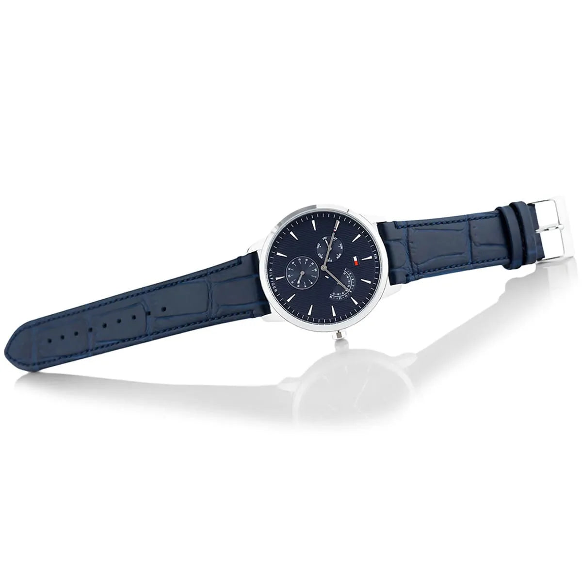  Shop Authentic Tommy Hilfiger Brad Chronograph Quartz Blue Dial Blue Leather Strap Watch For Men - 1710387 - Luxxuri