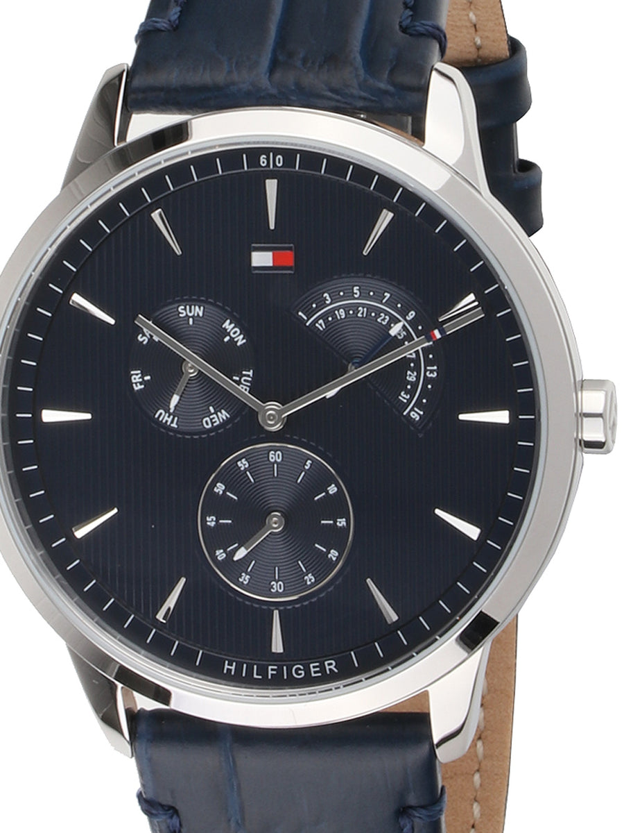  Shop Authentic Tommy Hilfiger Brad Chronograph Quartz Blue Dial Blue Leather Strap Watch For Men - 1710387 - Luxxuri