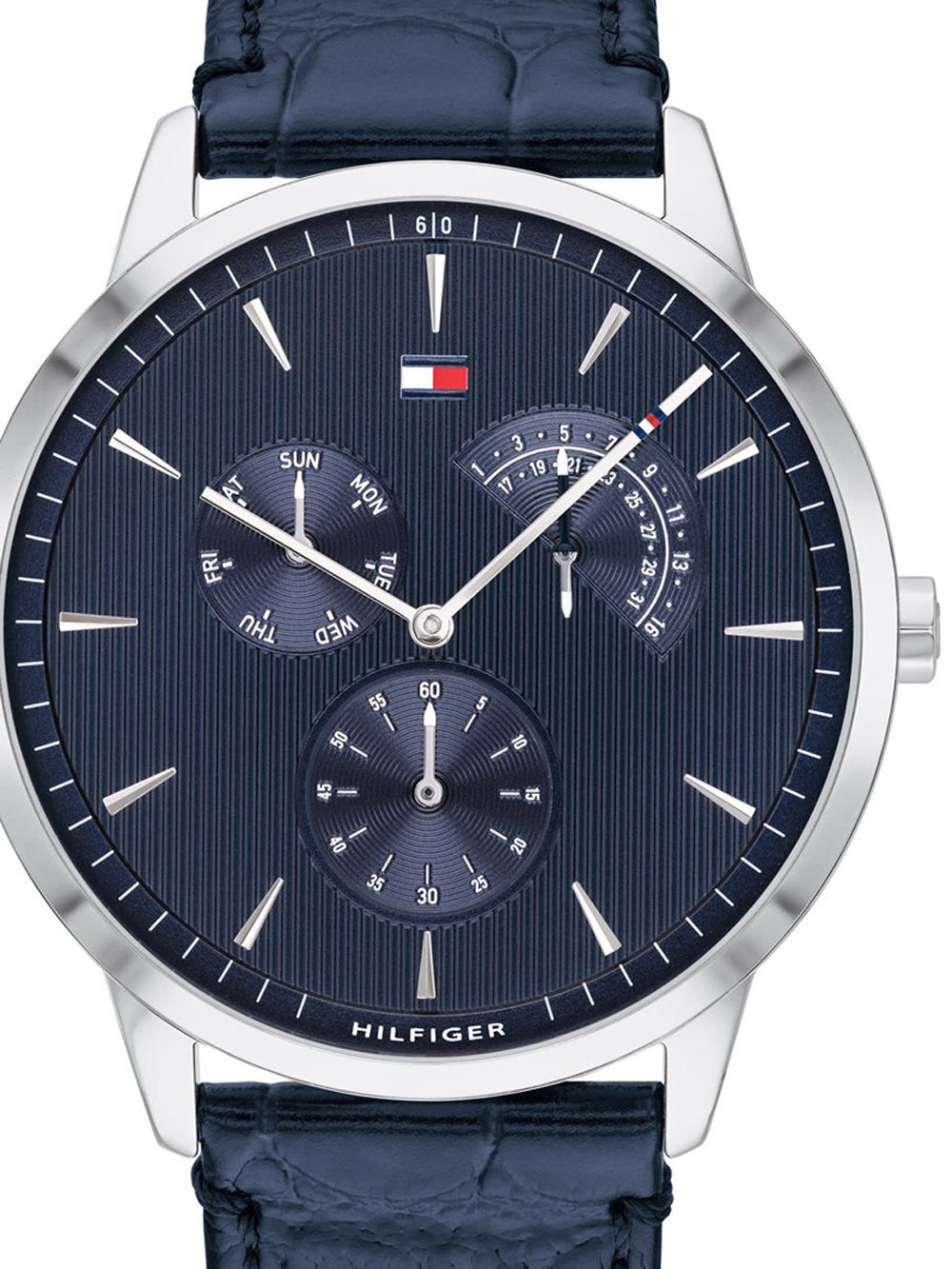  Shop Authentic Tommy Hilfiger Brad Chronograph Quartz Blue Dial Blue Leather Strap Watch For Men - 1710387 - Luxxuri
