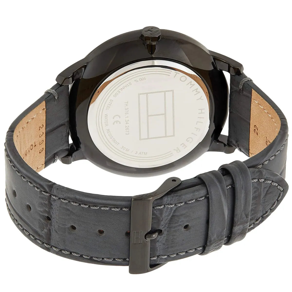  Shop Authentic Tommy Hilfiger Brad Chronograph Quartz Grey Dial Grey Leather Strap Watch For Men - 1710388 - Luxxuri