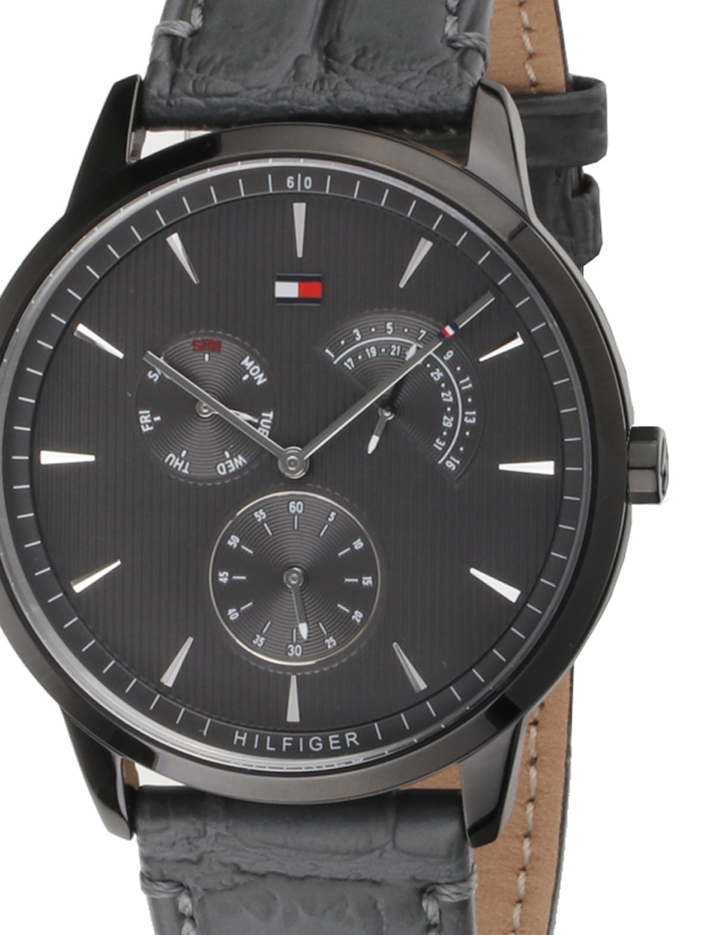  Shop Authentic Tommy Hilfiger Brad Chronograph Quartz Grey Dial Grey Leather Strap Watch For Men - 1710388 - Luxxuri