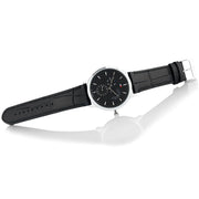  Shop Authentic Tommy Hilfiger Brad Chronograph Black Dial Black Leather Strap Watch For Men - 1710391 - Luxxuri