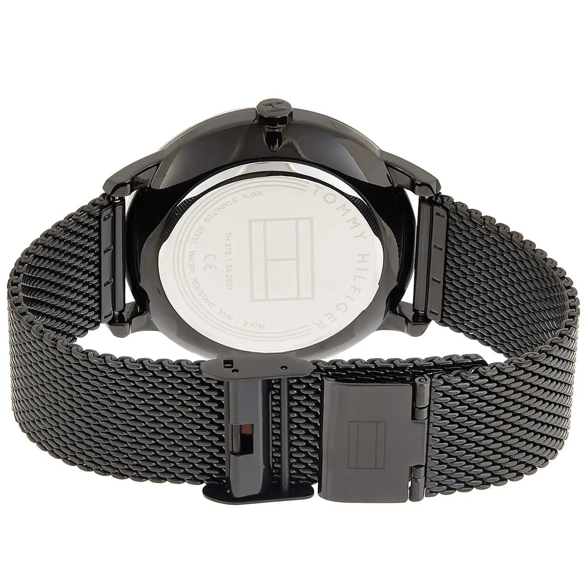  Shop Authentic Tommy Hilfiger Brad Quartz Blue Dial Black Mesh Bracelet Watch For Men - 1710392 - Luxxuri