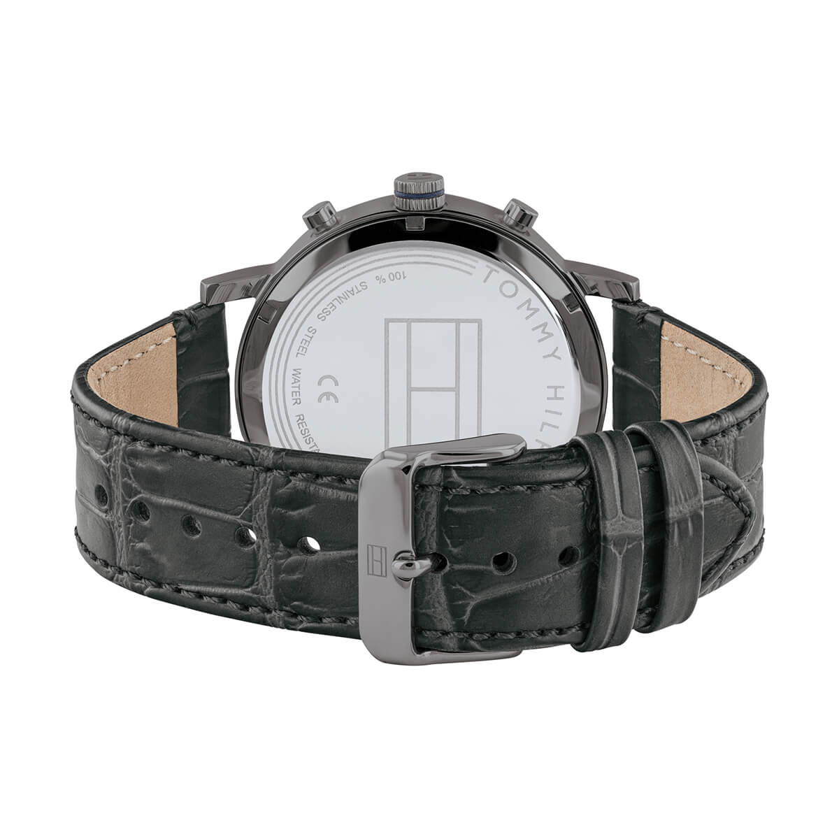  Shop Authentic Tommy Hilfiger Evan Black Dial Black Leather Strap Watch for Men - 1710395 - Luxxuri