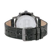  Shop Authentic Tommy Hilfiger Evan Black Dial Black Leather Strap Watch for Men - 1710395 - Luxxuri
