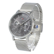  Shop Authentic Tommy Hilfiger Evan Grey Dial Silver Mesh Bracelet Watch for Men - 1710396 - Luxxuri
