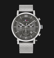  Shop Authentic Tommy Hilfiger Evan Grey Dial Silver Mesh Bracelet Watch for Men - 1710396 - Luxxuri