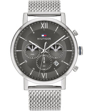  Shop Authentic Tommy Hilfiger Evan Grey Dial Silver Mesh Bracelet Watch for Men - 1710396 - Luxxuri