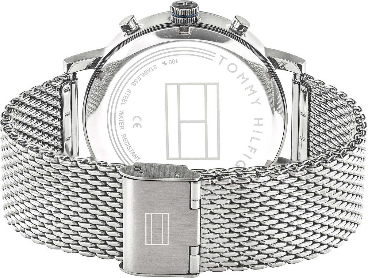  Shop Authentic Tommy Hilfiger Evan Grey Dial Silver Mesh Bracelet Watch for Men - 1710396 - Luxxuri