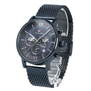 Shop Authentic Tommy Hilfiger Evan Blue Dial Blue Mesh Bracelet Watch for Men - 1710397 - Luxxuri