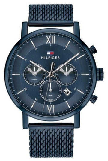  Shop Authentic Tommy Hilfiger Evan Blue Dial Blue Mesh Bracelet Watch for Men - 1710397 - Luxxuri