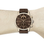 Shop Authentic Tommy Hilfiger Kane Brown Dial Brown Leather Strap Watch for Men - 1710400 - Luxxuri