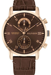  Shop Authentic Tommy Hilfiger Kane Brown Dial Brown Leather Strap Watch for Men - 1710400 - Luxxuri