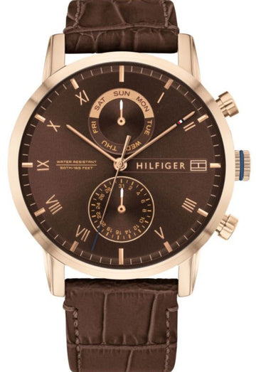  Shop Authentic Tommy Hilfiger Kane Brown Dial Brown Leather Strap Watch for Men - 1710400 - Luxxuri