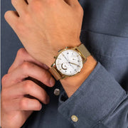 Shop Authentic Tommy Hilfiger Kane White Dial Gold Mesh Bracelet Watch for Men - 1710403 - Luxxuri