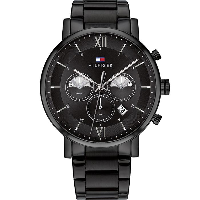  Shop Authentic Tommy Hilfiger Evan Chronograph Quartz Black Dial Black Steel Strap Watch For Men - 1710410 - Luxxuri