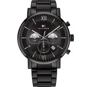  Shop Authentic Tommy Hilfiger Evan Chronograph Quartz Black Dial Black Steel Strap Watch For Men - 1710410 - Luxxuri