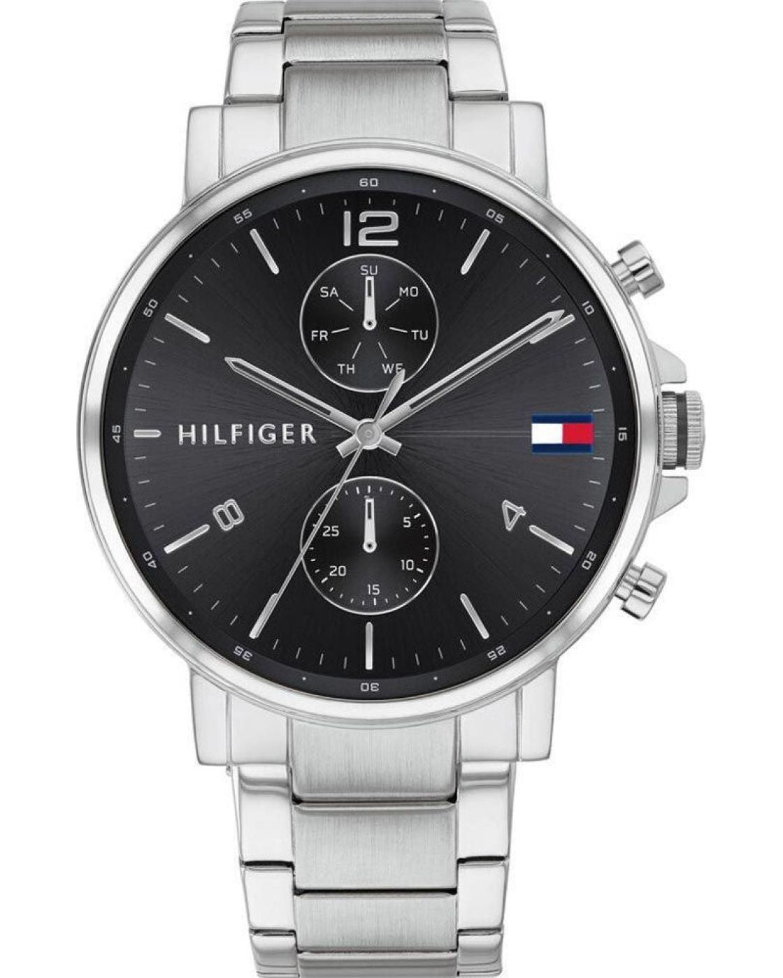  Shop Authentic Tommy Hilfiger Daniel Black Dial Silver Steel Strap Watch for Men - 1710413 - Luxxuri