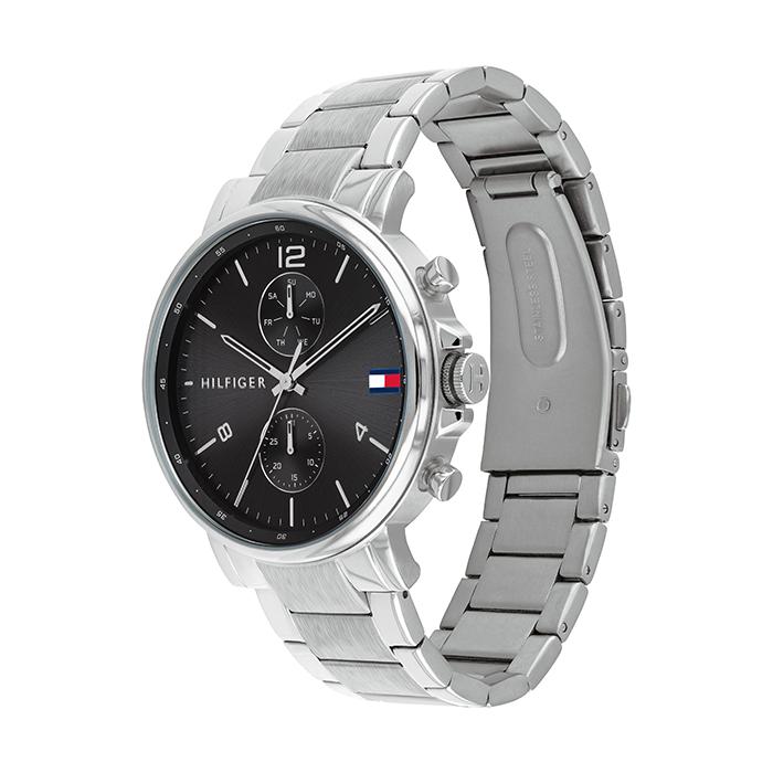  Shop Authentic Tommy Hilfiger Daniel Black Dial Silver Steel Strap Watch for Men - 1710413 - Luxxuri