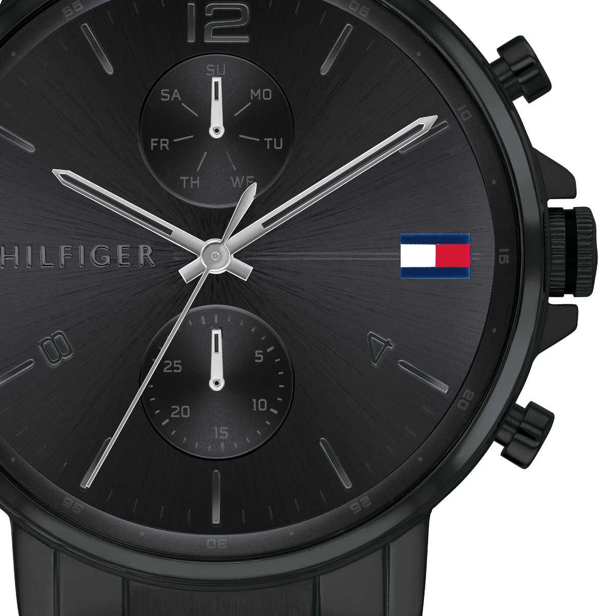  Shop Authentic Tommy Hilfiger Daniel Black Dial Black Steel Strap Watch for Men - 1710414 - Luxxuri
