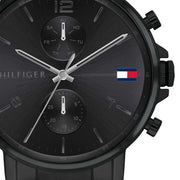  Shop Authentic Tommy Hilfiger Daniel Black Dial Black Steel Strap Watch for Men - 1710414 - Luxxuri