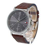  Shop Authentic Tommy Hilfiger Daniel Grey Dial Brown Leather Strap Watch for Men - 1710416 - Luxxuri