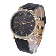  Shop Authentic Tommy Hilfiger Daniel Black Dial Black Leather Strap Watch for Men - 1710417 - Luxxuri