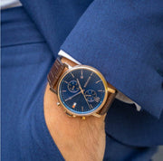  Shop Authentic Tommy Hilfiger Daniel Blue Dial Brown Leather Strap Watch for Men - 1710418 - Luxxuri