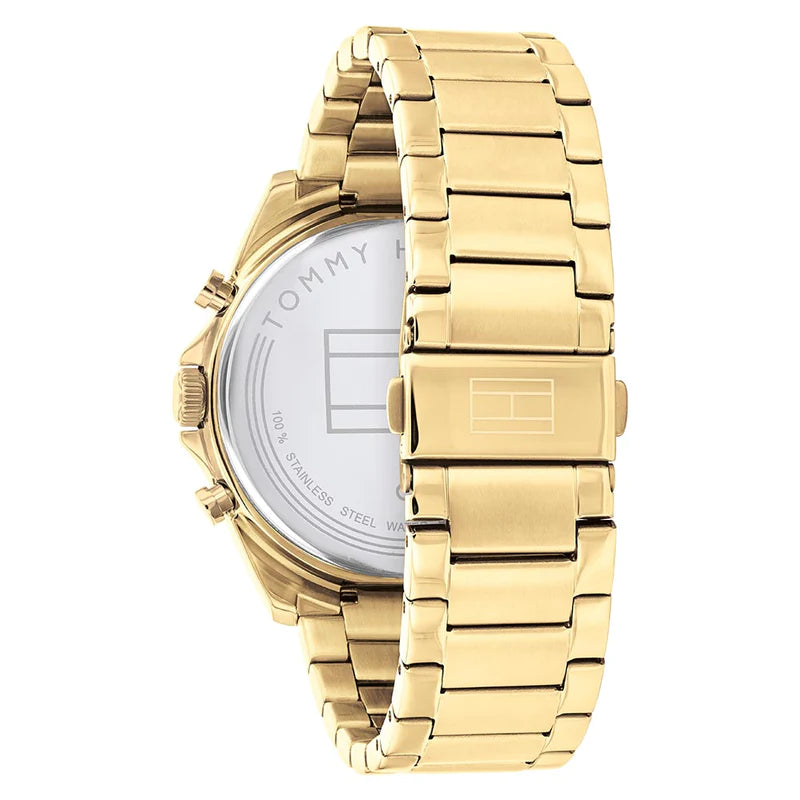  Shop Authentic Tommy Hilfiger Baker Chronograph Black Dial Gold Steel Strap Watch for Men - 1710447 - Luxxuri