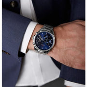  Shop Authentic Tommy Hilfiger Tyson Chronograph Blue Dial Silver Steel Strap Watch For Men - 1710588 - Luxxuri