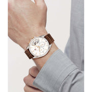  Shop Authentic Tommy Hilfiger Baker Chronograph White Dial Brown Leather Strap Watch For Men - 1710450 - Luxxuri
