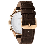  Shop Authentic Tommy Hilfiger Baker Chronograph Blue Dial Brown Leather Strap Watch For Men - 1710453 - Luxxuri